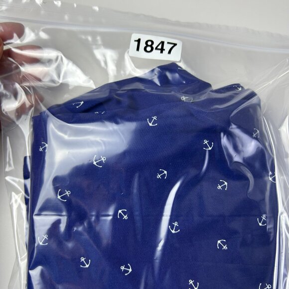 Talbots Navy White Anchor Stretch Cotton Relaxed Chino Pants Womens 12 Nautical‎ - Picture 12 of 12